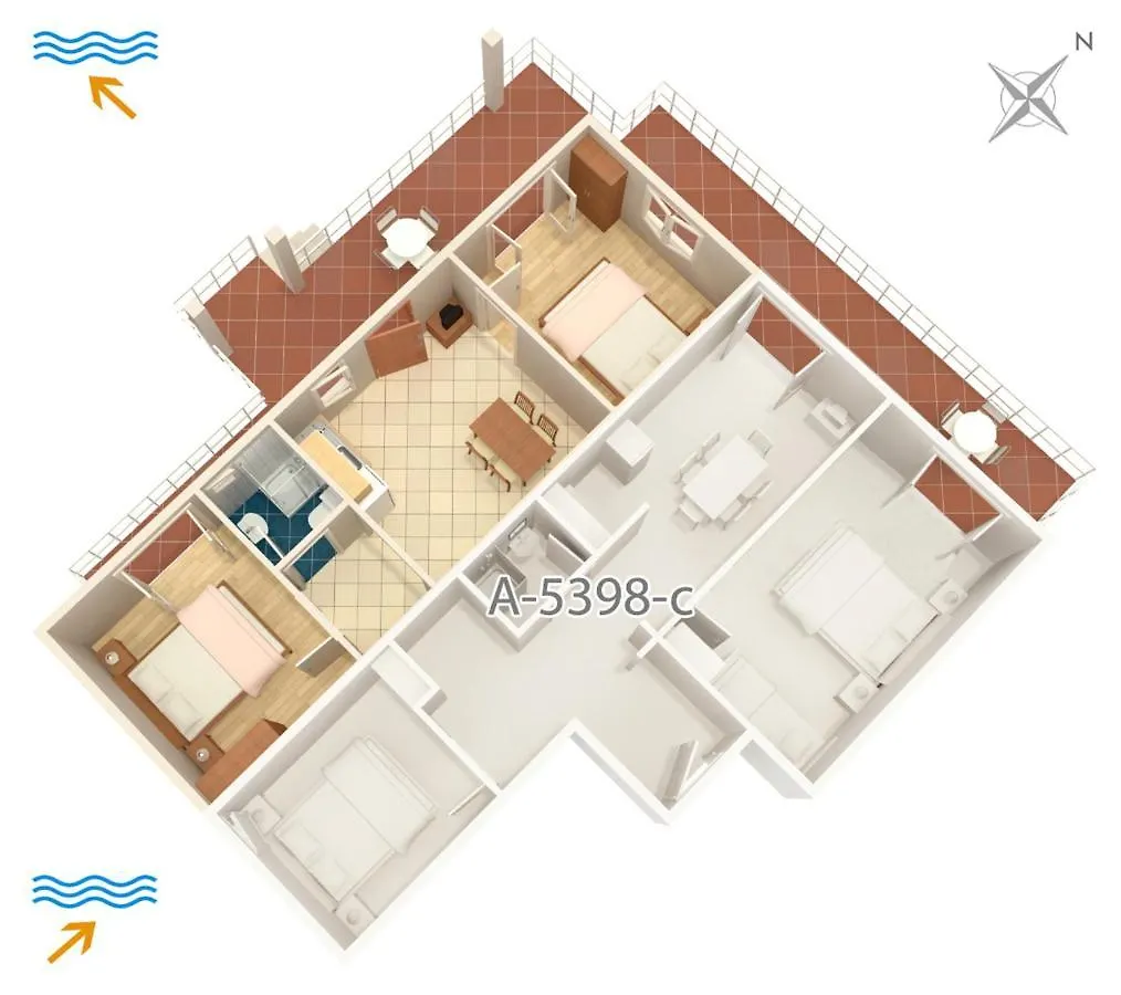 Apartments And Rooms With Parking Space Njivice, Krk - 5398 3*, Njivice Croatia